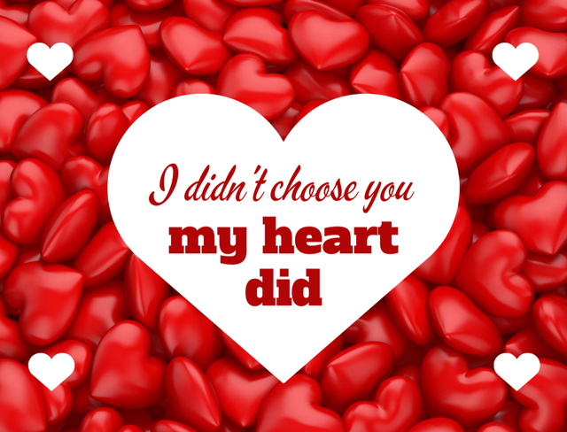 Love Valentine's Phrase with Red Hearts Postcard 4.2x5.5in Tasarım Şablonu