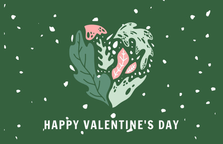 Happy Valentine's Day greeting on Green Thank You Card 5.5x8.5in Design Template