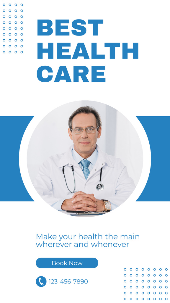 Best Healthcare Ad with Doctor Instagram Story Modelo de Design