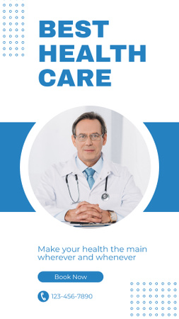 Best Healthcare Ad with Doctor Instagram Story Design Template