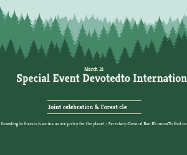 Platilla de diseño Special Event devoted to International Day of Forests Medium Rectangle