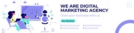 Ad of Digital Marketing Agency LinkedIn Cover tervezősablon