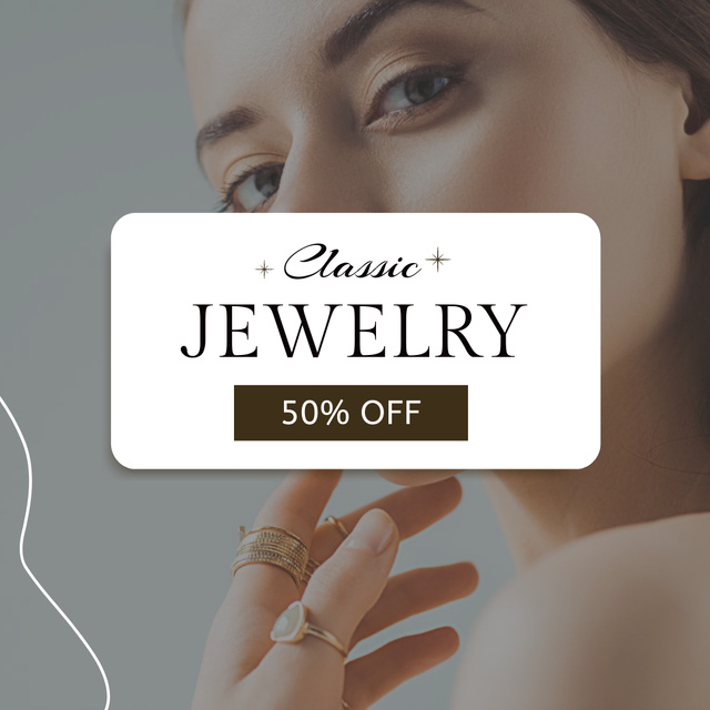 Designvorlage Female Jewelry Sale Offer für Instagram