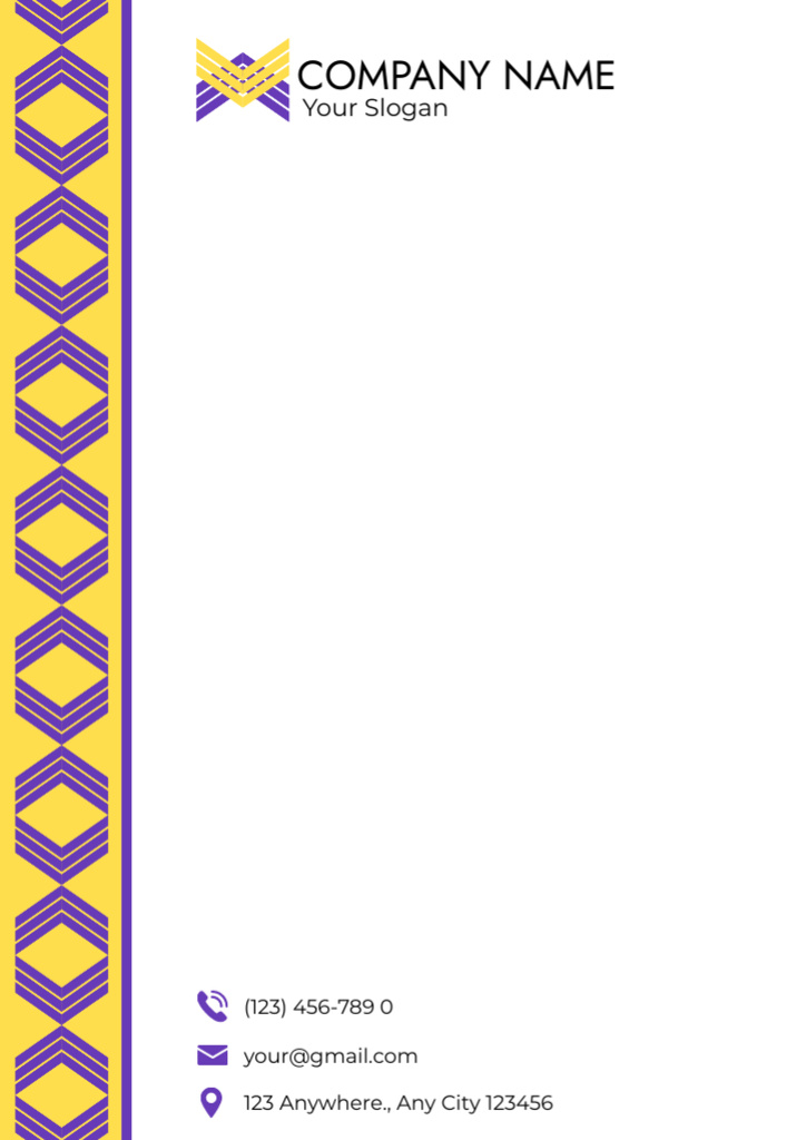 Empty Blank with Purple Squares Letterhead tervezősablon