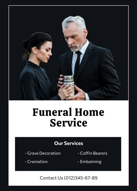 Funeral Home Service Advertising Flayer Modelo de Design