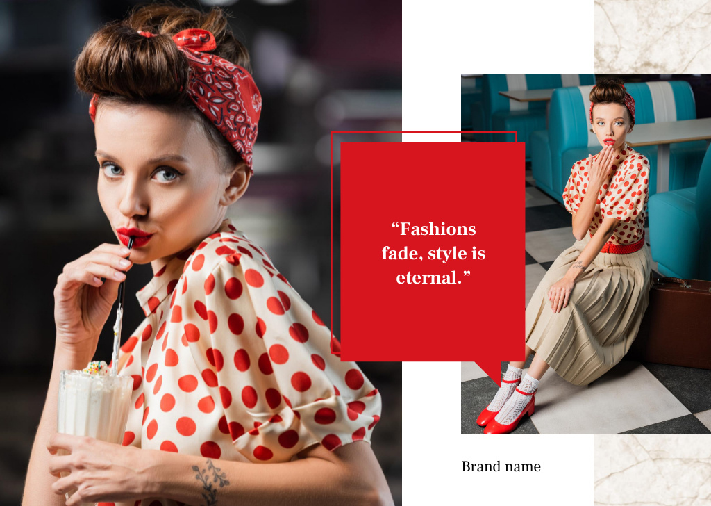 Young woman wearing dotted dress Postcard – шаблон для дизайна