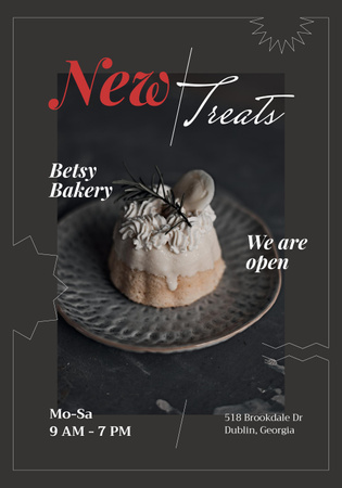 Cafe Opening Ad with Yummy Cupcake Poster 28x40in Šablona návrhu