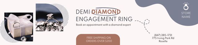 Engagement Ring in Small Box Ebay Store Billboard Design Template