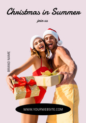 Christmas in Summer with Young Happy Couple
