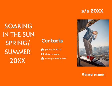 Stylish Couple in Bright Summer Outfit Brochure 8.5x11in Design Template