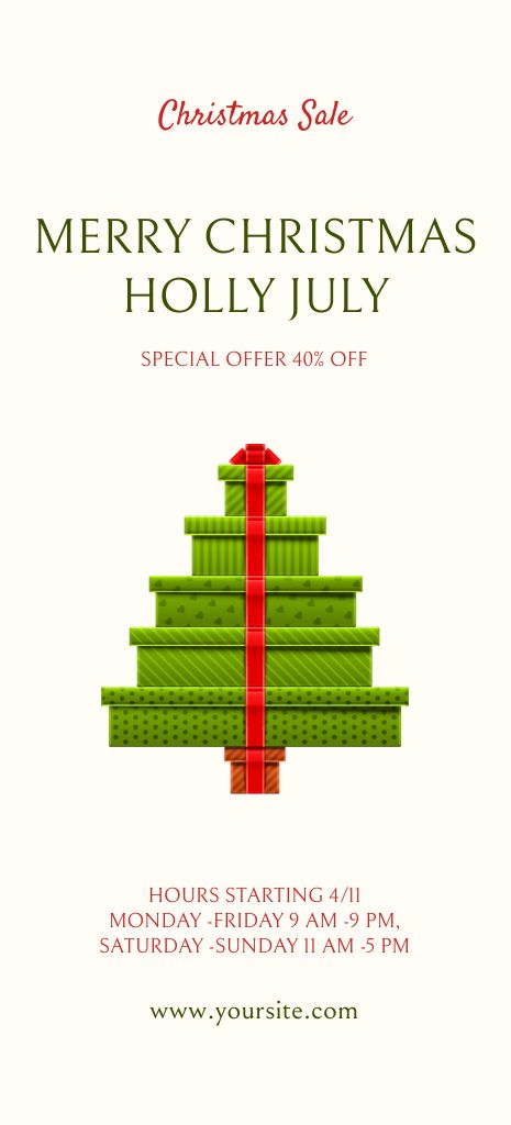  July Christmas Sale Special Offer Flyer 3.75x8.25in Modelo de Design