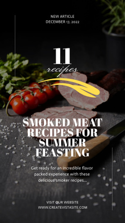 Designvorlage Tasty Meat Recipes für Instagram Story