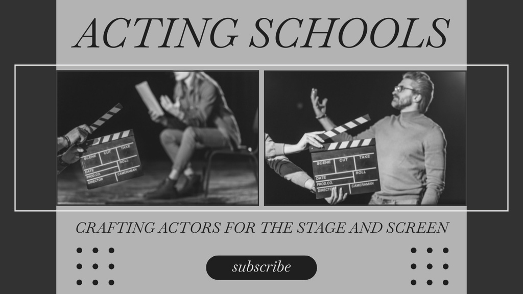 Mature Actor on Stage Rehearsing Role Youtube Thumbnail Design Template