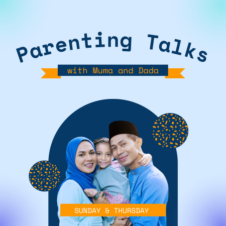 Vanhemmuuskeskustelut onnellisen perheen kanssa Podcast Cover Design Template