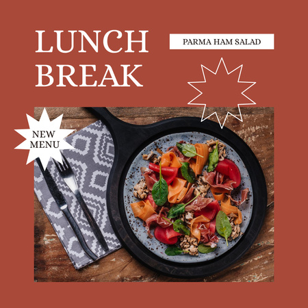 Lunch Food Offer with Ham and Salad Instagram Design Template