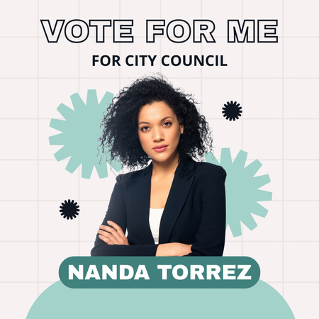 Plantilla de diseño de Candidatura de Mujer Joven al Concejo Municipal Instagram 