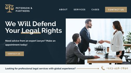 Law Firm Services Offer with Lawyers Title Šablona návrhu