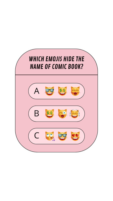 Designvorlage Quiz About Name Of Comic Book für TikTok Video