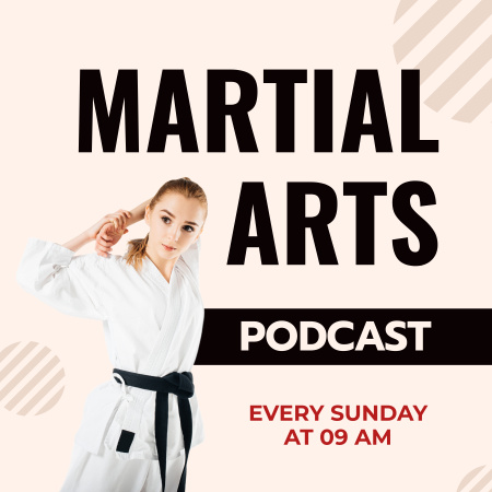 Plantilla de diseño de artes marciales Podcast Cover 