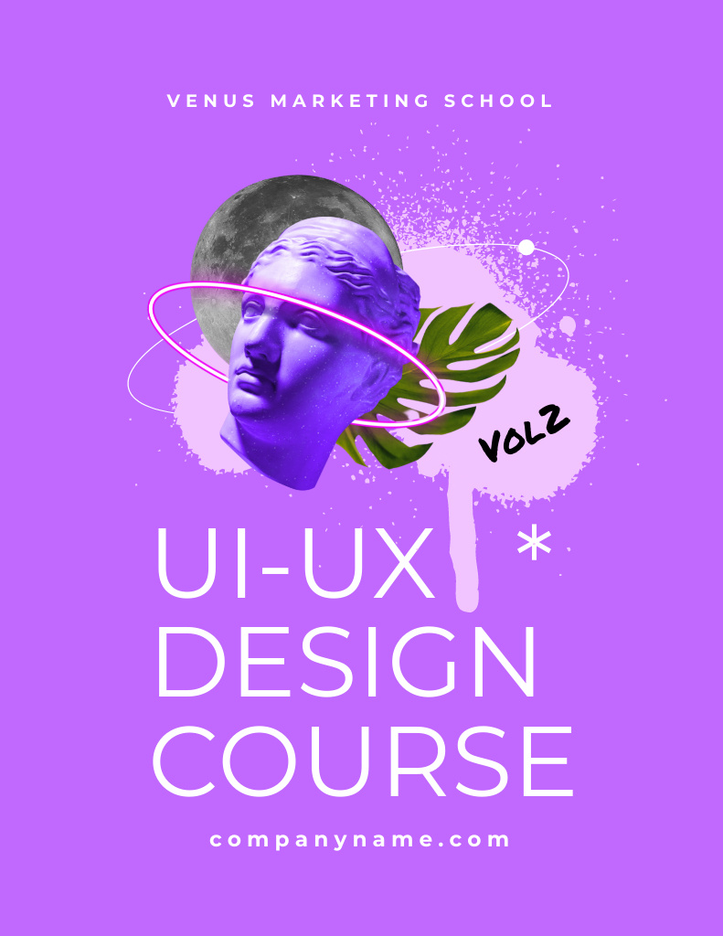 UI and UX Design Course Offer Poster 8.5x11in Πρότυπο σχεδίασης