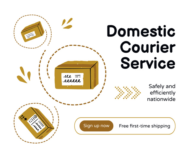 Domestic Courier Services Facebook Modelo de Design