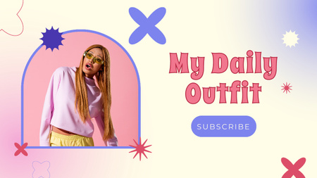 Daily outfit with woman Youtube Thumbnail Design Template