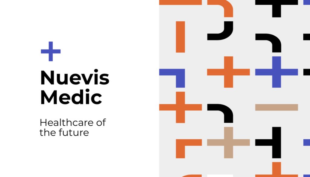 Medical Clinic Ad with Cross Pattern Business Card US Tasarım Şablonu