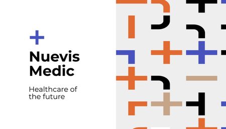 Medical Clinic Ad with Cross Pattern Business Card US tervezősablon