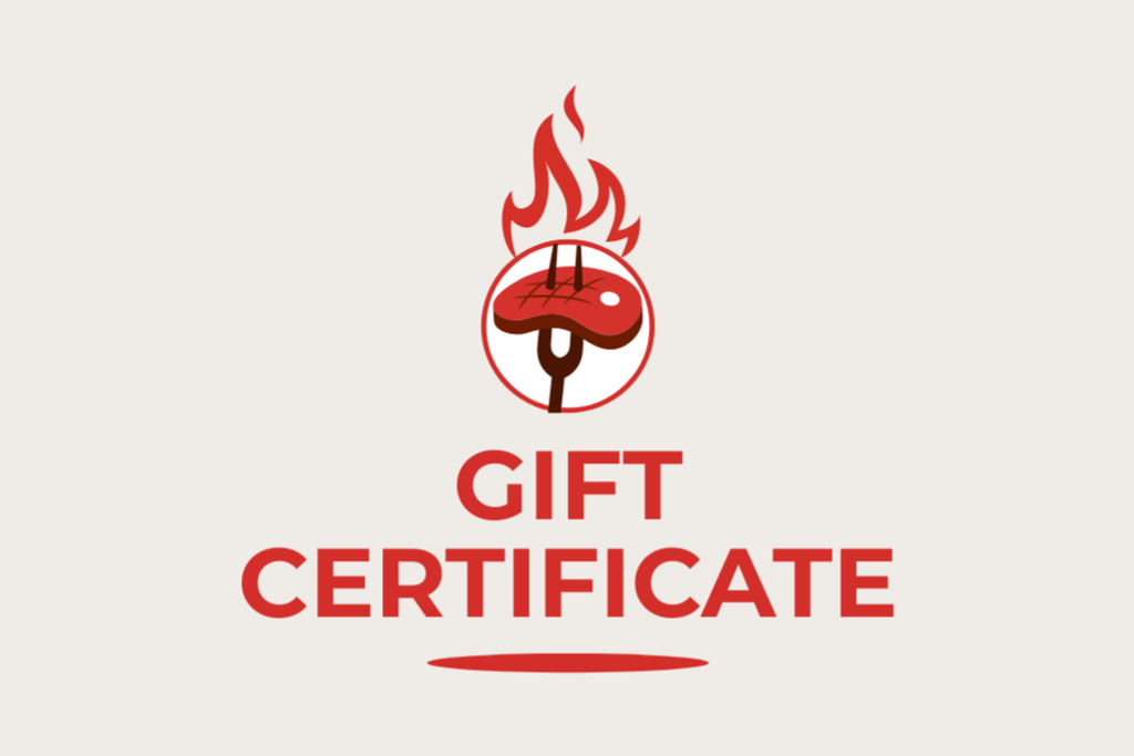 Designvorlage Special Offer with Meat Cooking für Gift Certificate