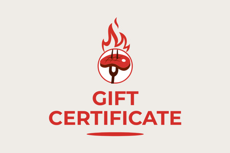 Template di design Offerta Speciale con Cottura Carne Gift Certificate