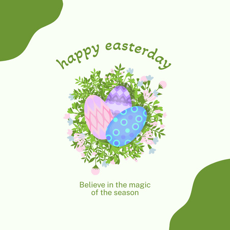 Ontwerpsjabloon van Instagram van Happy Easter Greeting Card