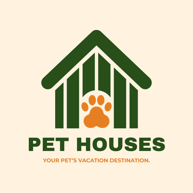 Pet Houses Offer Animated Logo Šablona návrhu