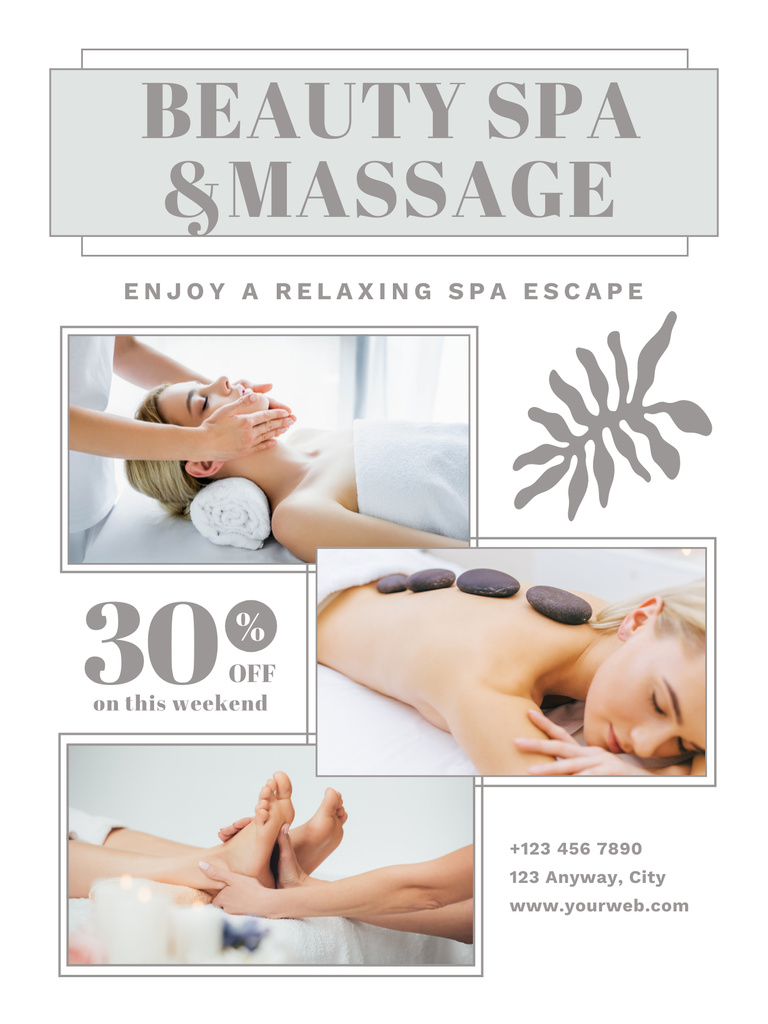 Full Body Massage Services Poster USデザインテンプレート