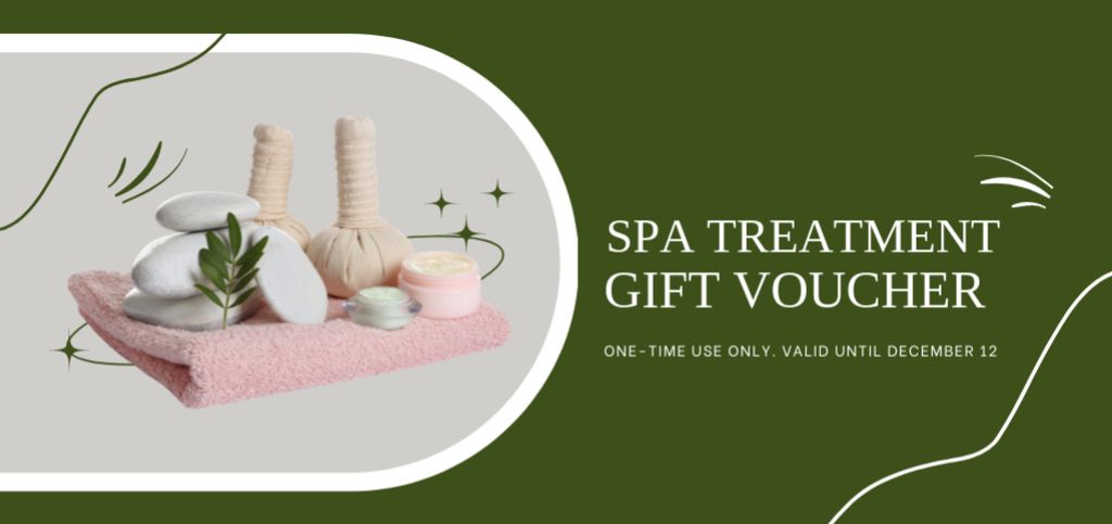 Spa Center Promotion on Green Coupon Din Large Design Template