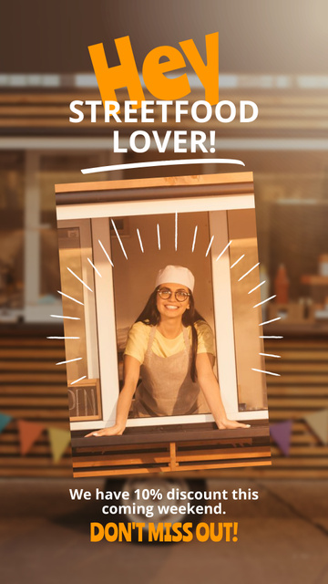 Modèle de visuel Street Food Ad with Discount Offer - Instagram Story