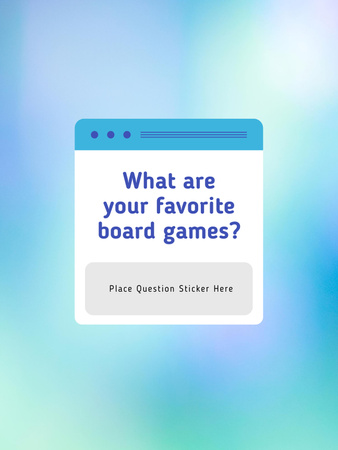 Favorite Board Games question on blue Poster US Design Template