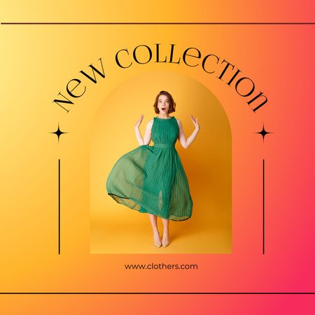 Women's Clothes New Collection Orange Gradient Instagram Design Template