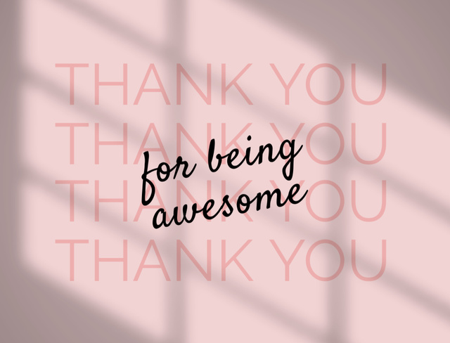Thank You for Being Awesome Postcard 4.2x5.5in Design Template