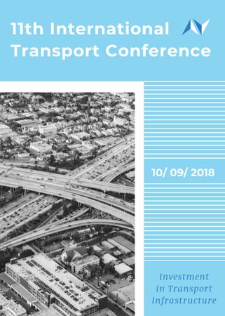Ontwerpsjabloon van Flayer van Transport Conference Announcement City Traffic View