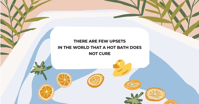 Ontwerpsjabloon van Facebook AD van Inspirational Quote with Oranges in Bath