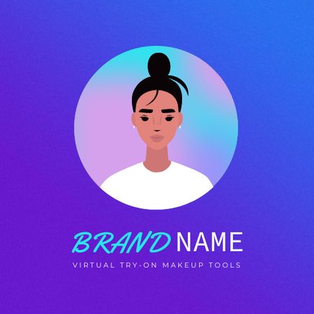 New Mobile App Announcement with Woman's Face Animated Logo Design Template