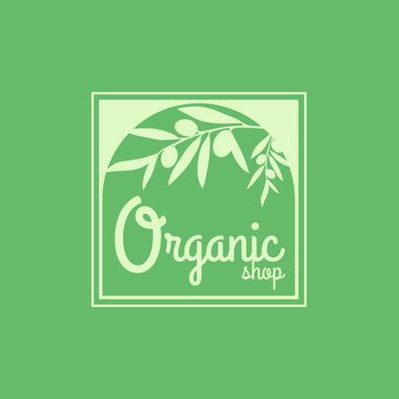 Plantilla de diseño de Anuncio verde de Organic Shop Animated Logo 