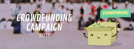 Ontwerpsjabloon van Facebook Video cover van Crowdfunding Campaign Ad Money Filling Box