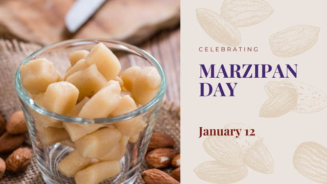 Marzipan confection day celebration FB event cover Modelo de Design