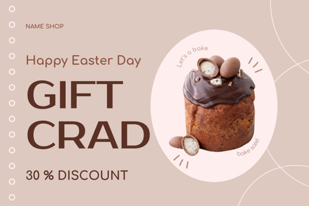 Easter Cake with Chocolate Eggs for Sale Gift Certificate Tasarım Şablonu