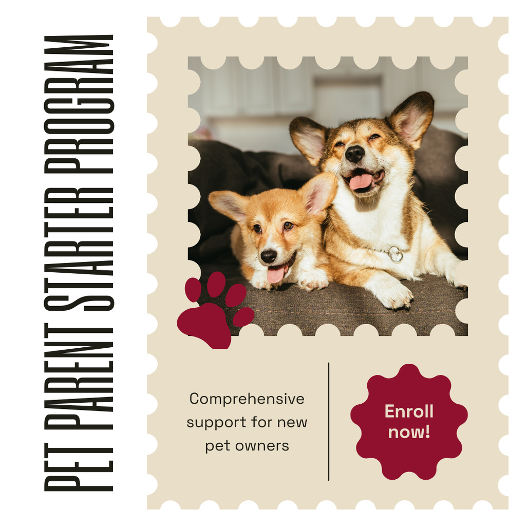 Plantilla de diseño de Offer of Dog Parents Starter Program Instagram AD 