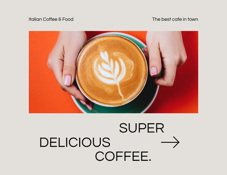 Super Delicious Coffee Offer Flyer 8.5x11in Horizontal Design Template