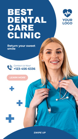 Best Dental Care Clinic Ad Instagram Story Design Template