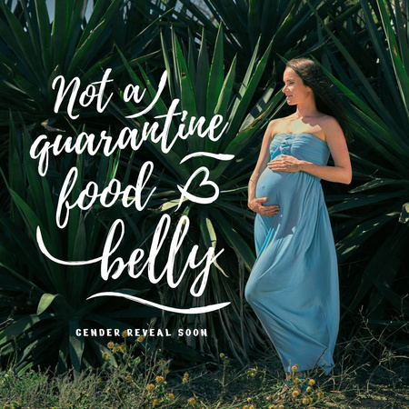 Happy Pregnant Woman in Exotic Plants Instagram Design Template