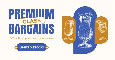 Glassware Of Premium Class Offer Facebook AD Design Template